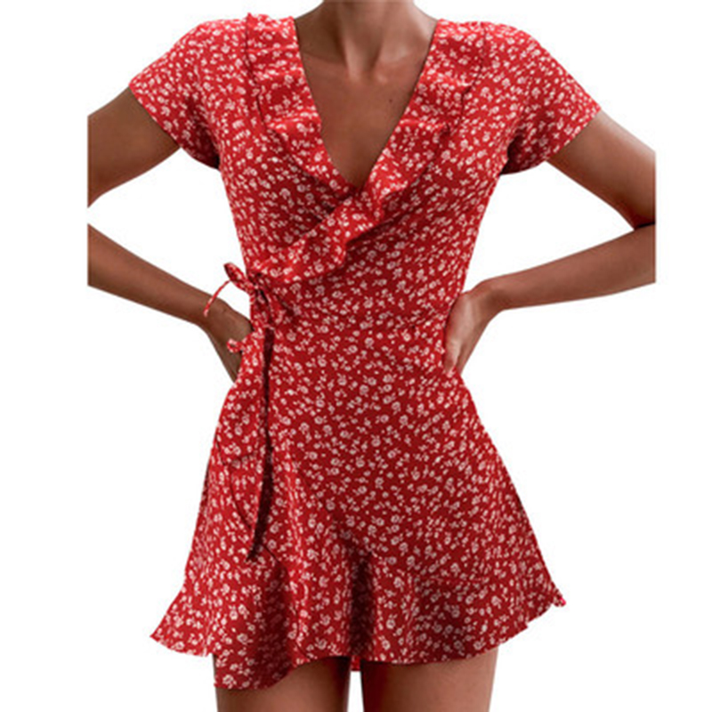 French Vintage Floral Midi Dress - Zomer Vrouwen Floal A-Lijn Jurk Zoete