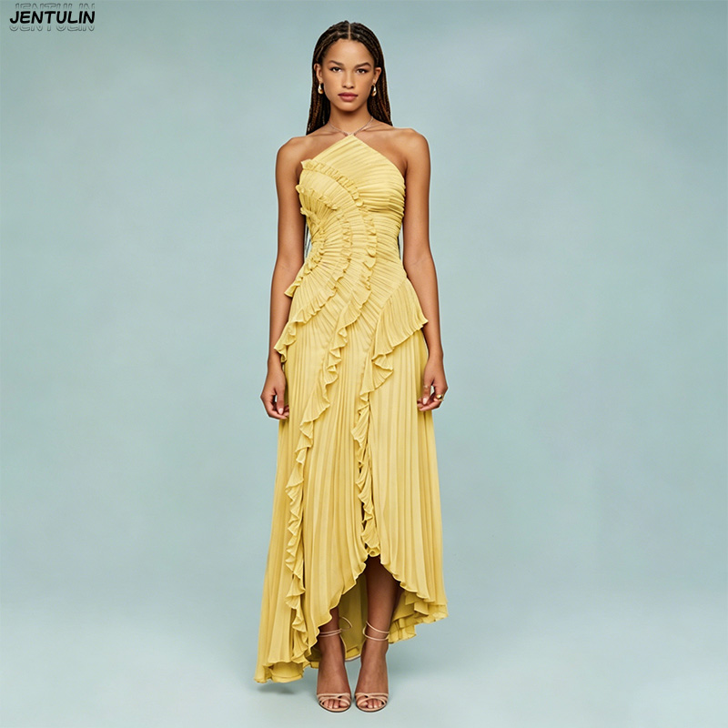 Elegante paarse halter A-lijn  - Y2K Backless Halter Mini Dress recensie en prijs