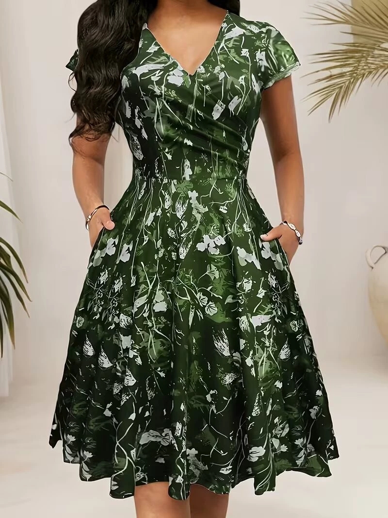 Zomerjurk met ronde hals, lang - French Vintage Floral Midi Dress recensie en prijs