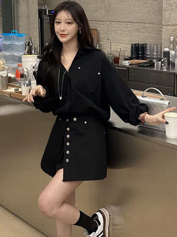 Witte overhemdjurk Dames Korea - Korean Style A Line Shirt Dress recensie en prijs
