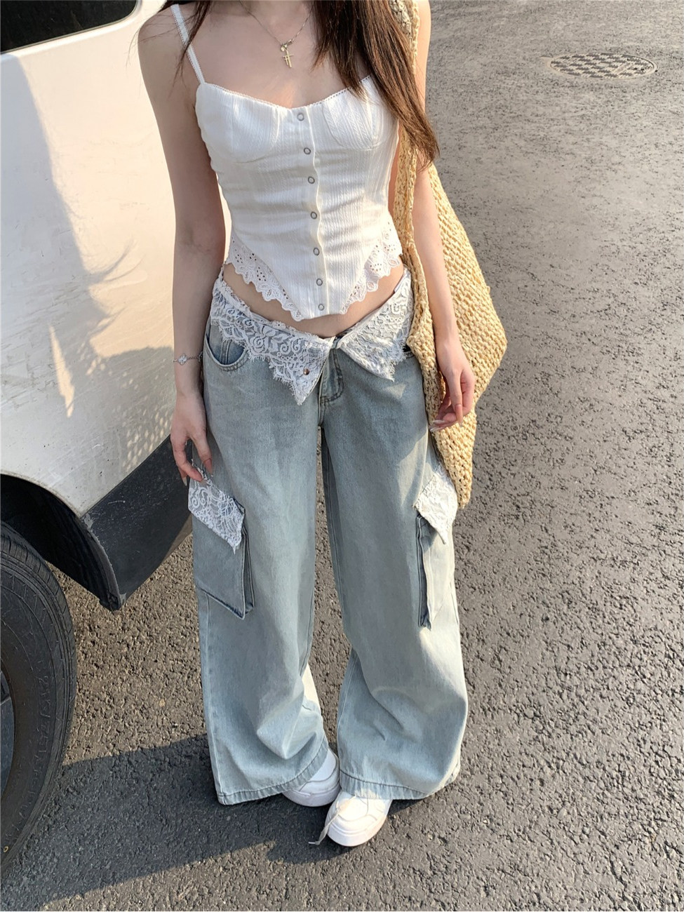 Blauwe damesjeans hoge taille  - Jeans recensie en prijs
