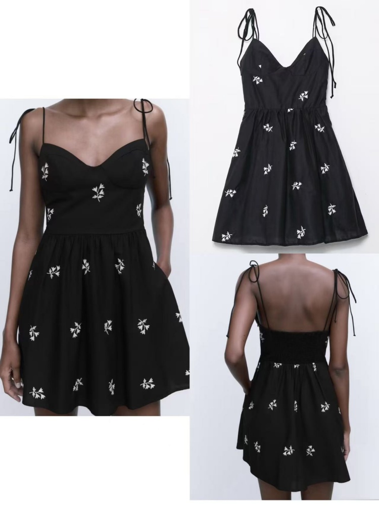 Zwarte damesjurk, taft, bloeme - French Vintage Floral Midi Dress recensie en prijs