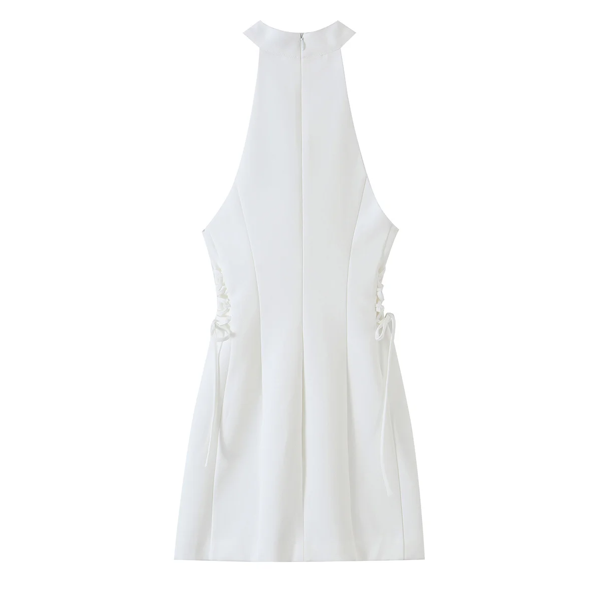 Witte mini-jurk met hoge hals  - Y2K Backless Halter Mini Dress recensie en prijs