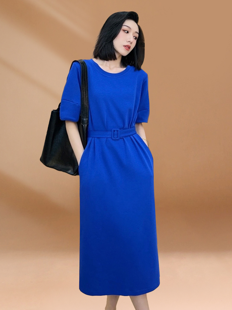 Klein Blue Dames Zomer Casual  - Korean Style A Line Shirt Dress recensie en prijs
