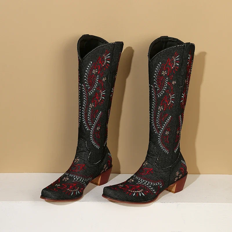 Blauwe denim westerse cowgirl  - Jeans recensie en prijs